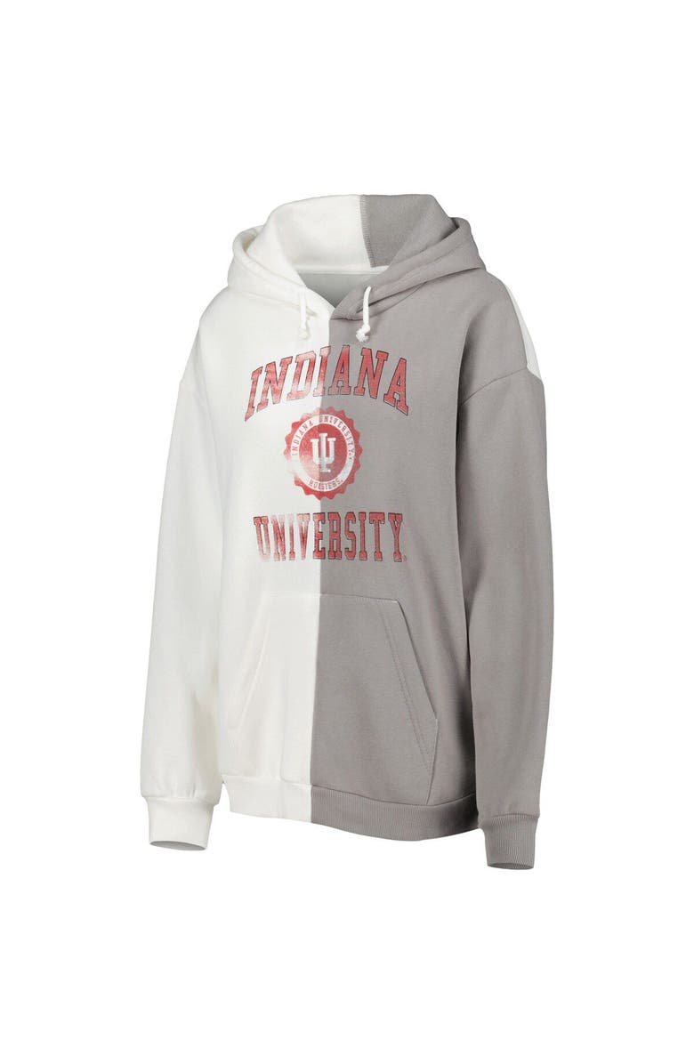 GAMEDAY COUTURE Women's Gameday Couture Gray/White Indiana Hoosiers Split Pullover Hoodie, Alternate, color, 