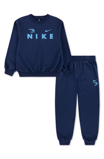 3 Brand Kids' Triple Logo Sweatshirt & Joggers Set In Blue
