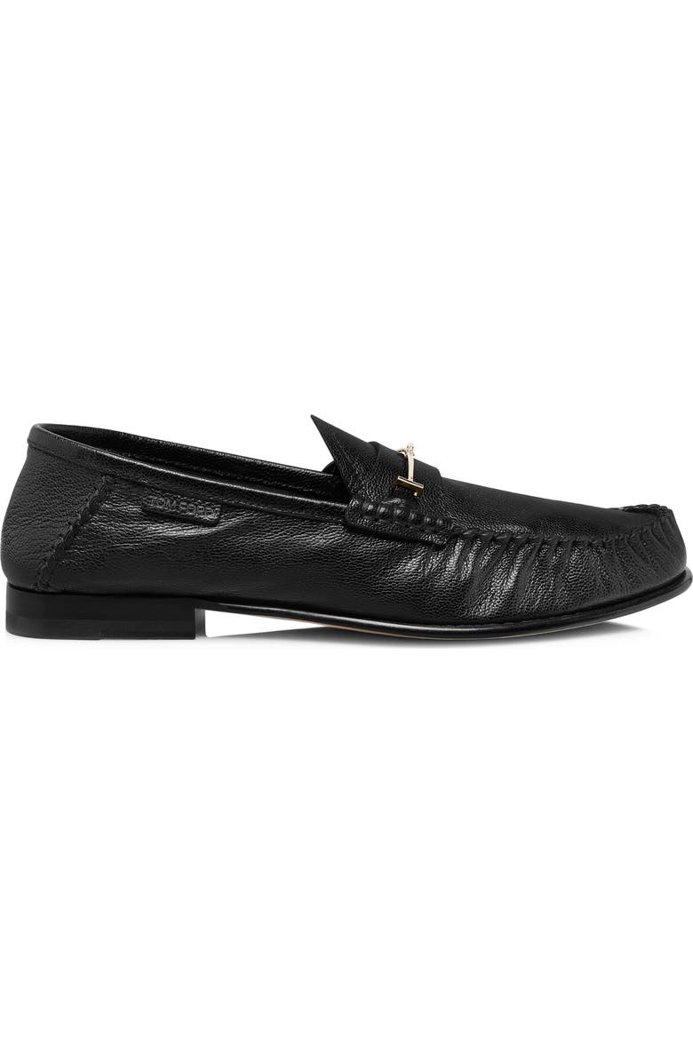 TOM FORD Ripley Bit Ruched Loafer, Alternate, color, Black