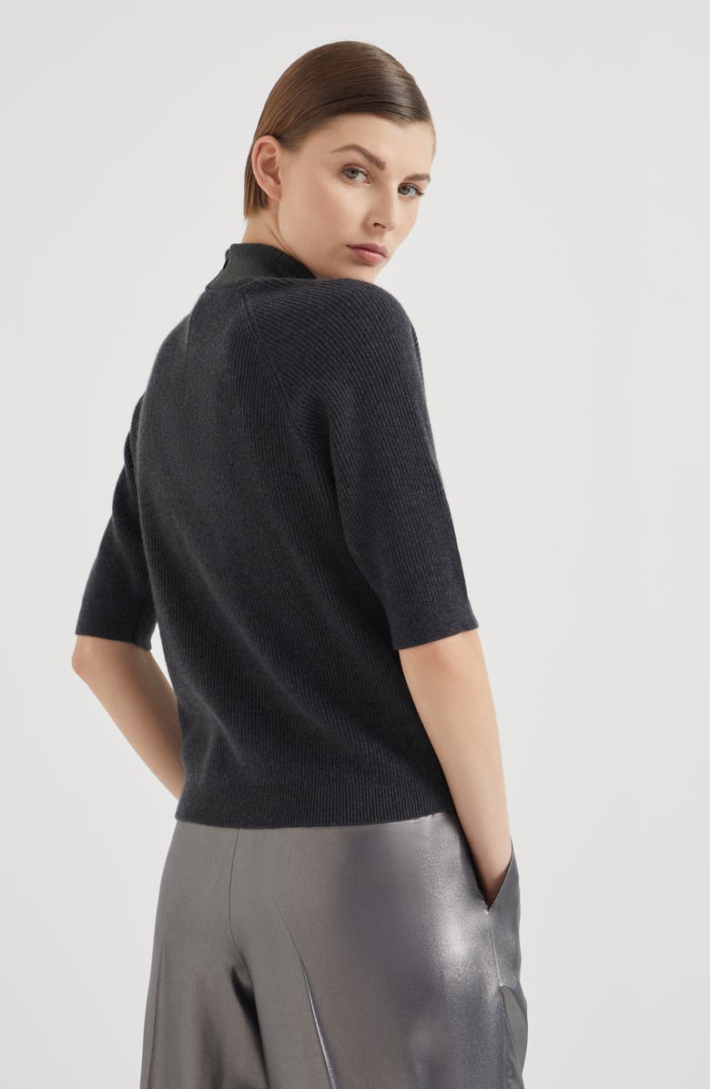 Brunello Cucinelli English rib knit sweater with monili, Alternate, color, 