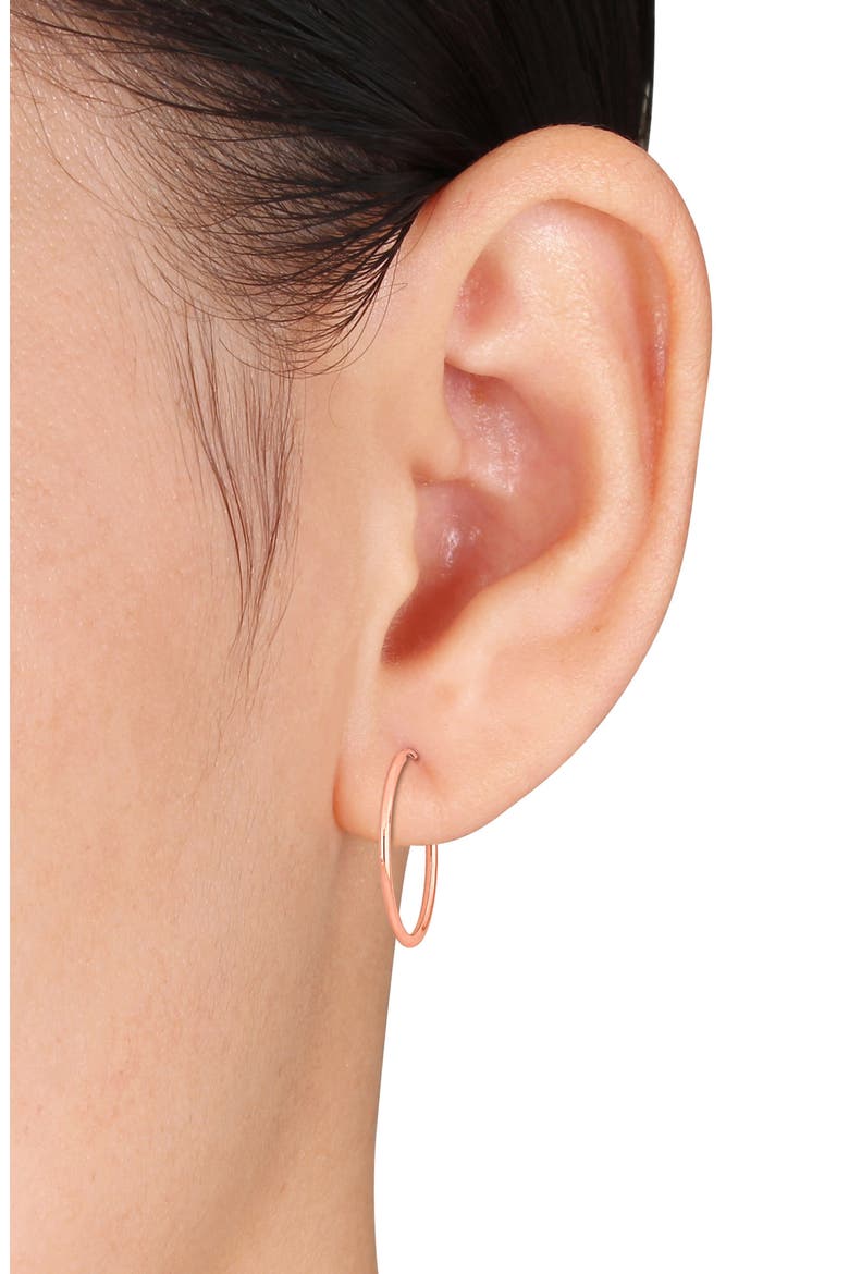 14K Gold Hoop Earrings, 20mm, Alternate, color, ROSE