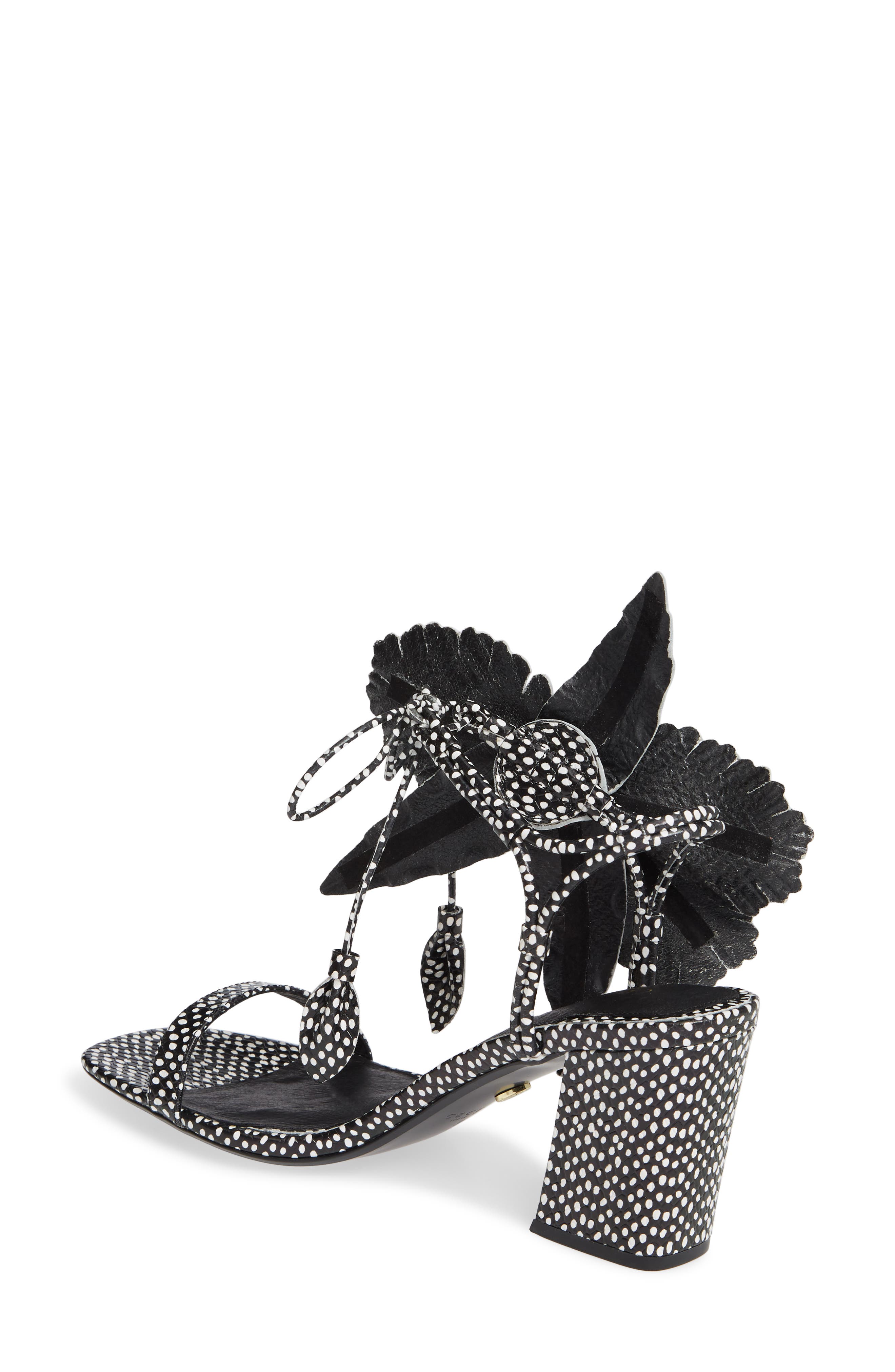 Hibiscus Sandal, Alternate, color, BLACK AND WHITE DOT