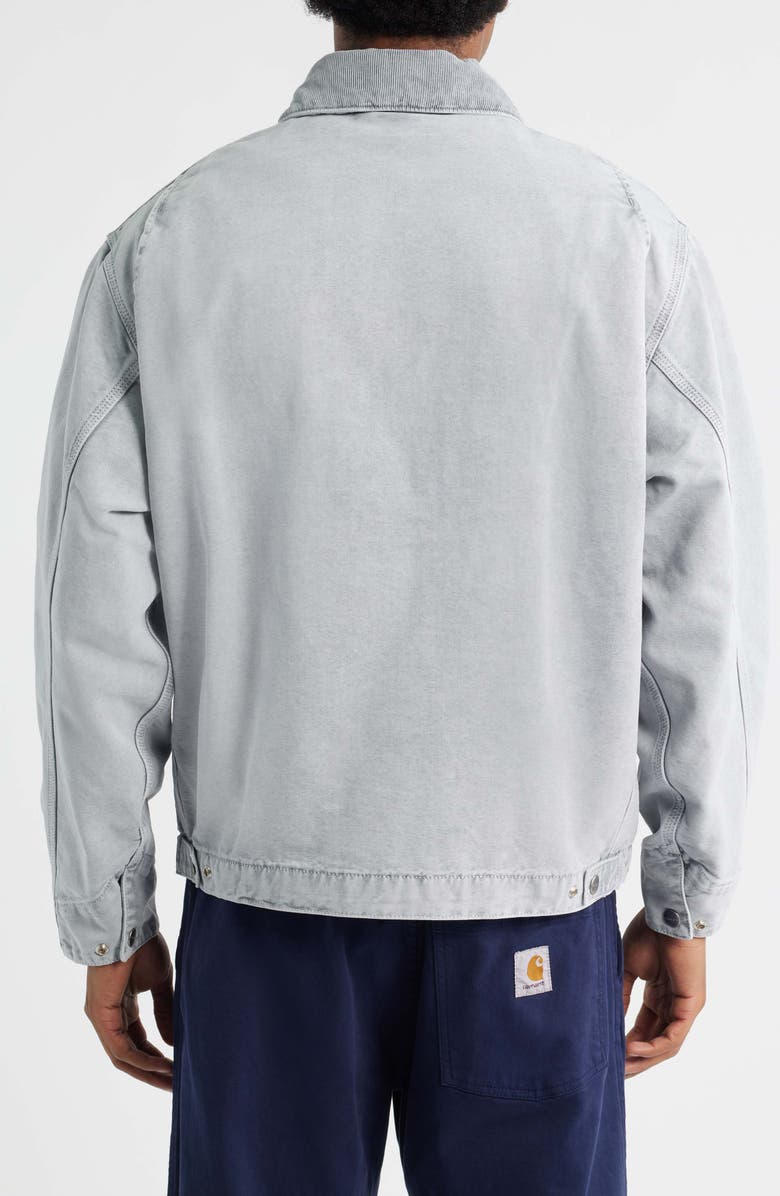 Carhartt Work In Progress OG Detroit Organic Cotton Canvas Jacket, Alternate, color, Black / Black Chalk Wash