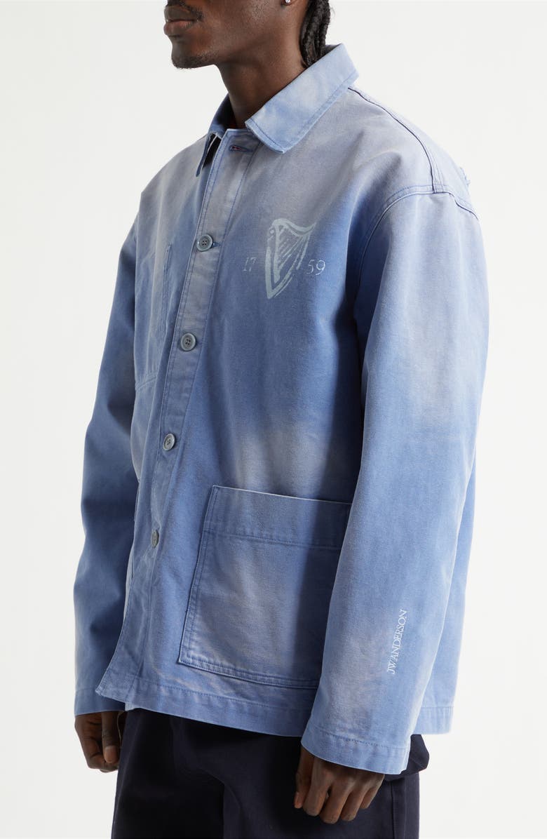 JW Anderson x Guinness Cotton Canvas Chore Jacket, Alternate, color, Cornflower Blue