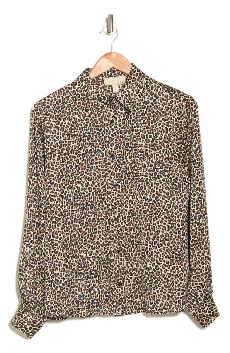 BY DESIGN Valerie Tie Front Blouse, Alternate, color, Spring Cheetah