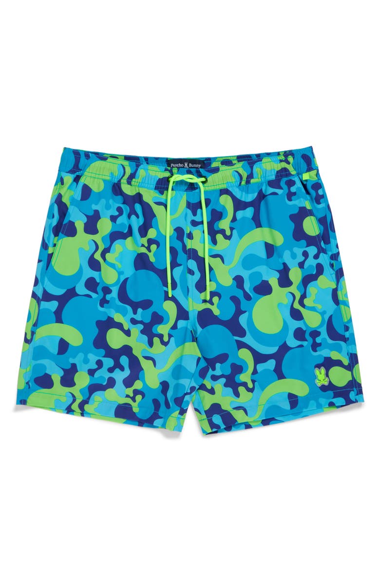 Psycho Bunny Gerry Print Swim Trunks, Alternate, color,