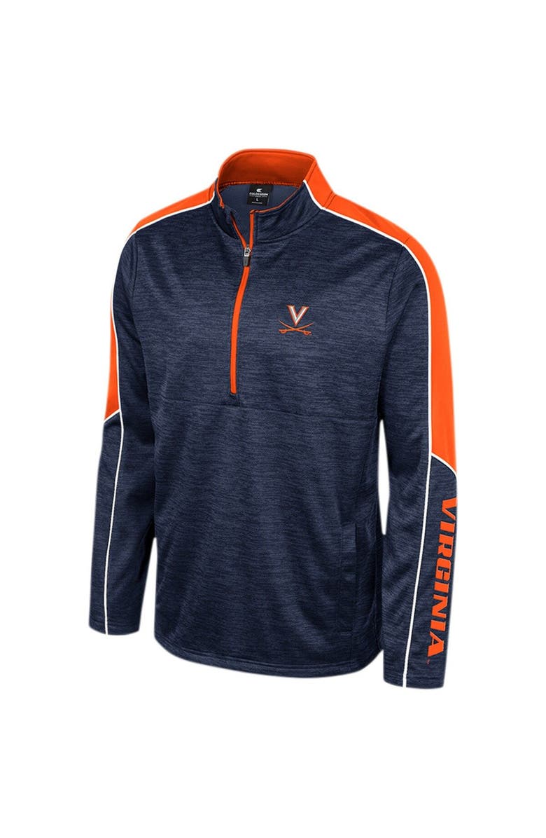 COLOSSEUM Men's Colosseum Navy Virginia Cavaliers Marled Half-Zip Jacket, Alternate, color, Navy