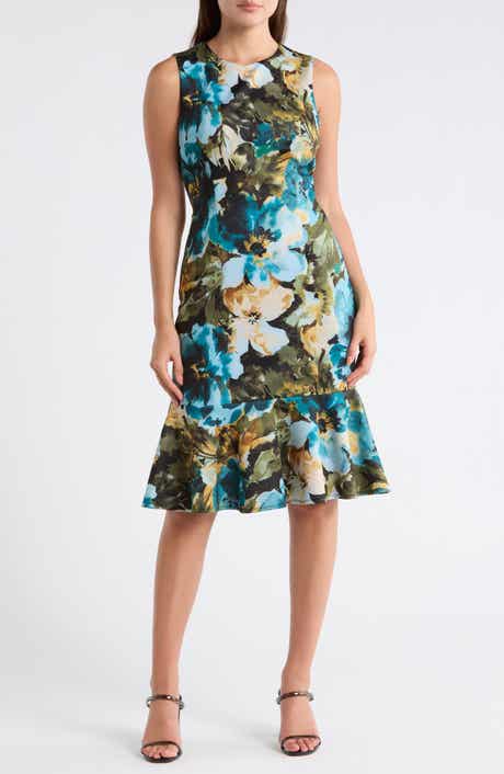 Julia Jordan Floral Ruffle Hem A-Line Dress