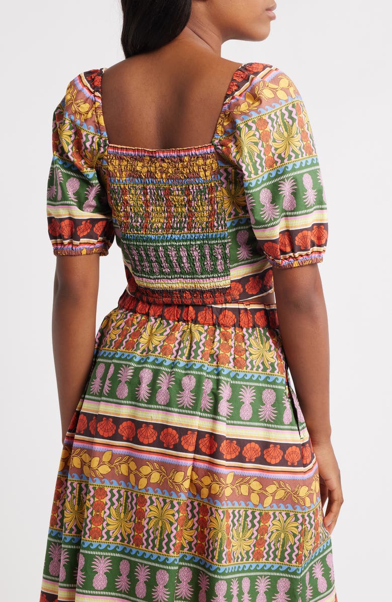 VERO MODA Truly Tropical Cotton Crop Top, Alternate, color, Cloud Dancer Aop Tro