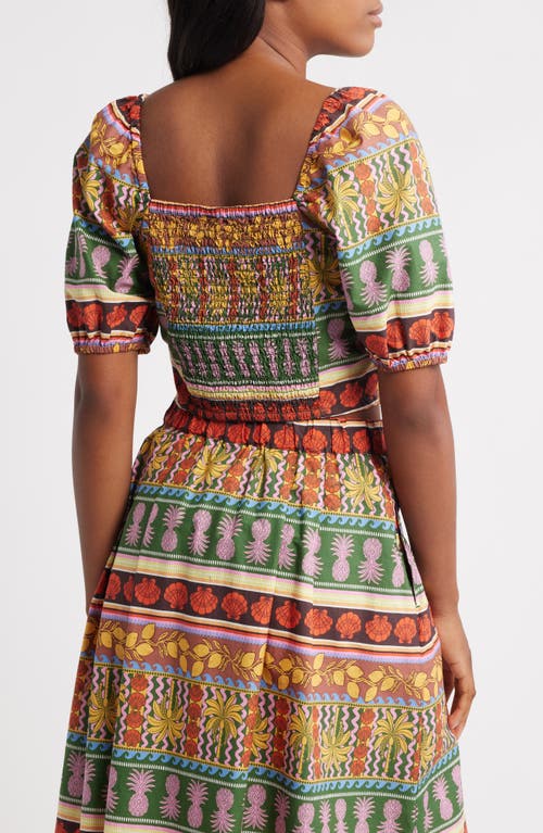 Vero Moda Truly Tropical Cotton Crop Top In Multi