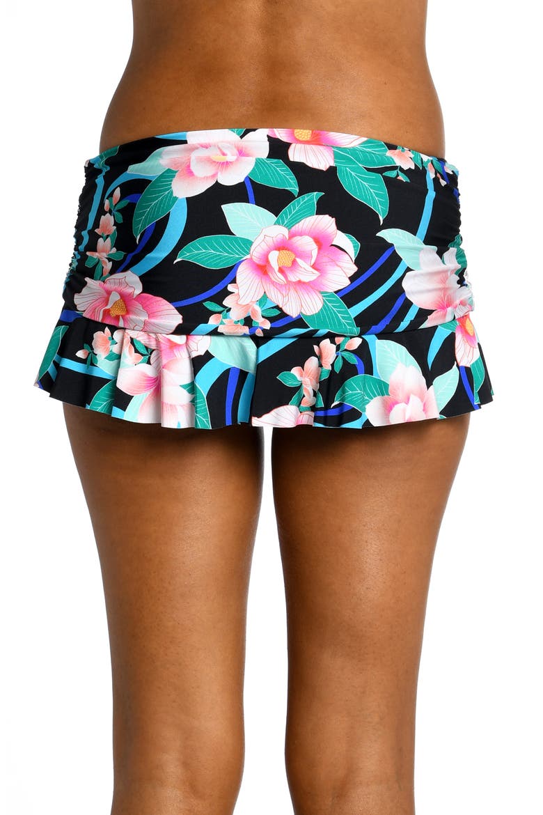 Nightfall Ruffle Skirted Bikini Bottoms, Alternate, color, BLACK