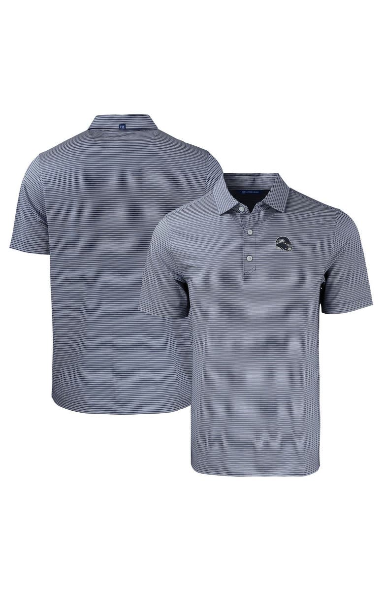 Cutter & Buck Men's Cutter & Buck  College Navy/White Seattle Seahawks Helmet Forge Eco Double Stripe Stretch Recycled Polo, Main, color, 