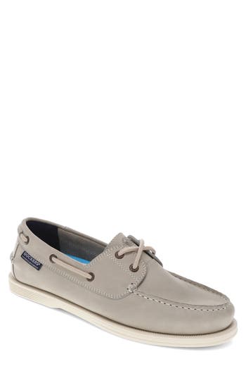 Dockers Mens Dennison Genuine Leather Dress Casual Boat Shoe In Light Grey