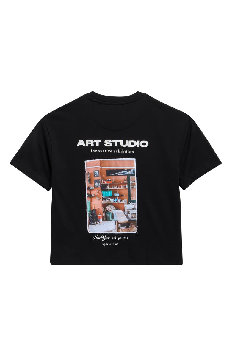 DENIM AND FLOWER Kids' Art Studio Graphic T-Shirt, Alternate, color, Black