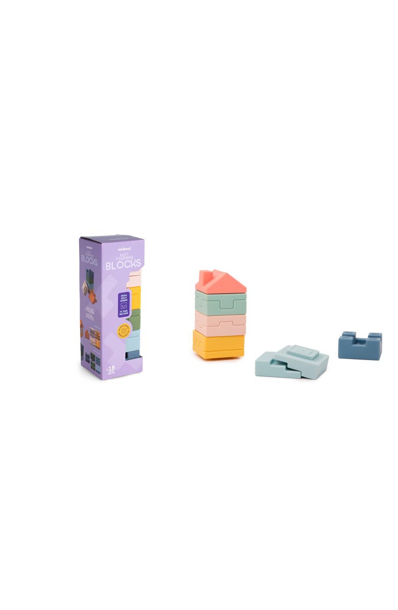 Miniland Soft Towering Blocks, Main, color, Orange Multi