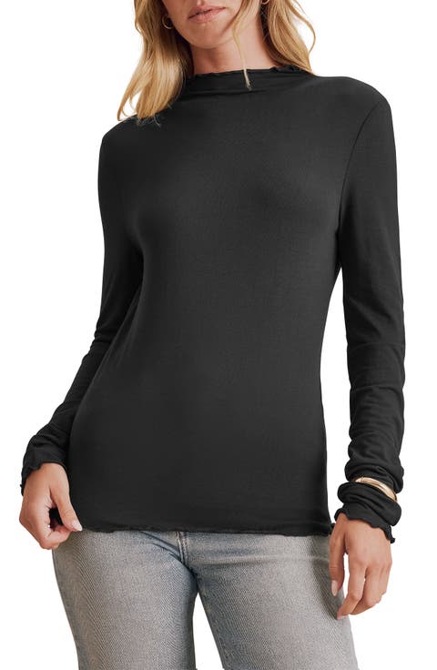 Long Sleeve Mock Neck Top