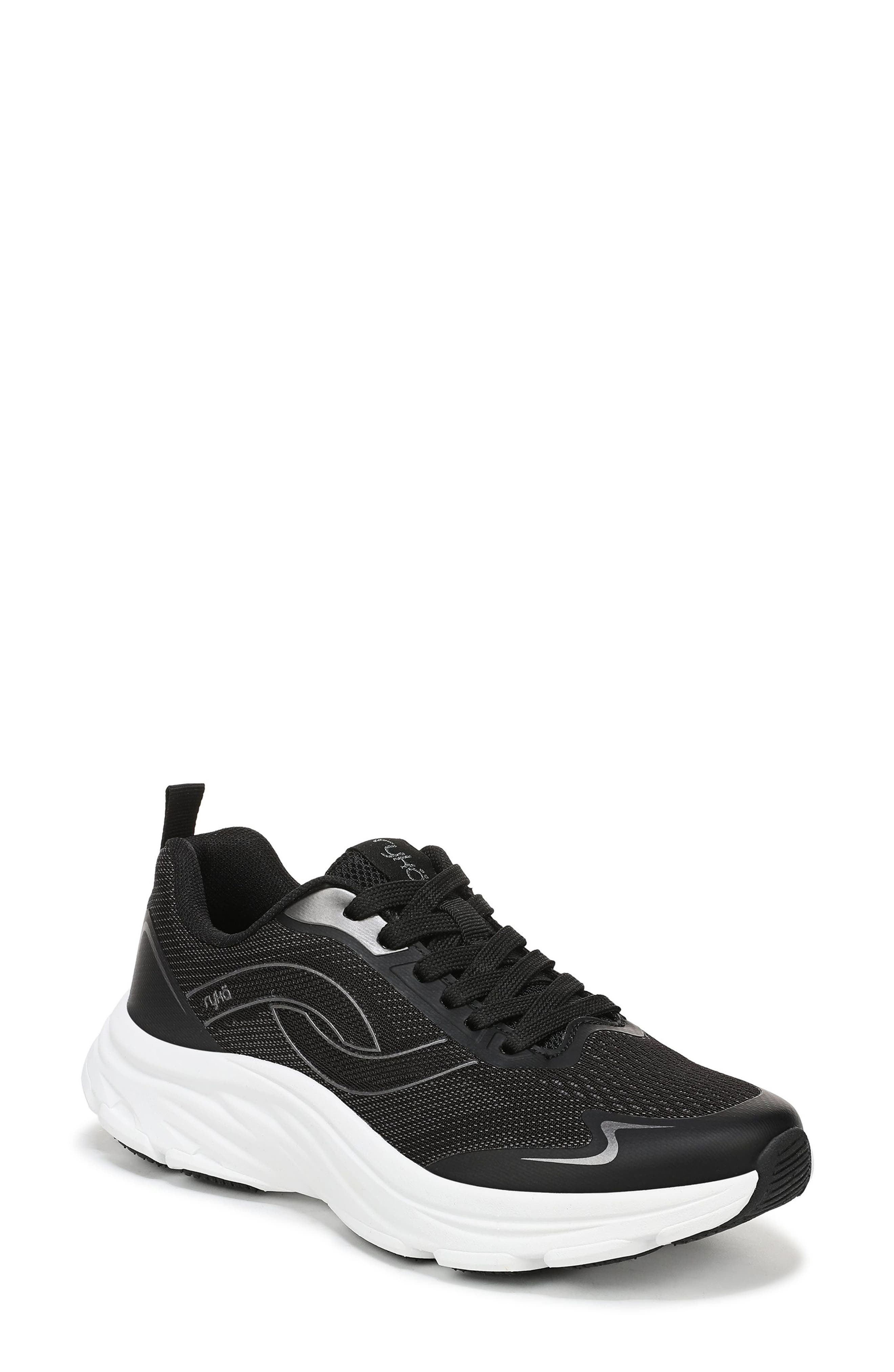 Devine Max Walking Shoe, Main, color, BLACK MESH
