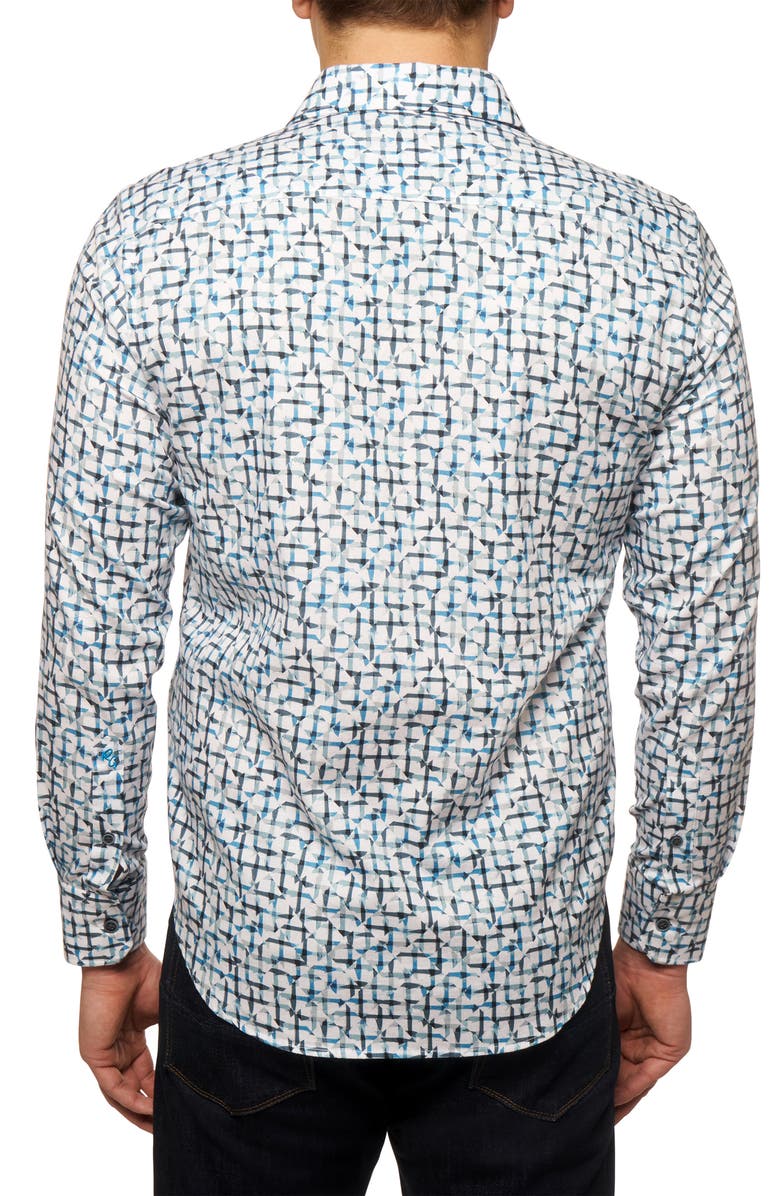 Robert Graham Kerberos Geo Print Button-Up Shirt, Alternate, color,