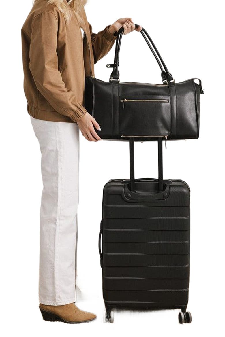 Atlas Vegan Leather Weekender Bag, Alternate, color, Black
