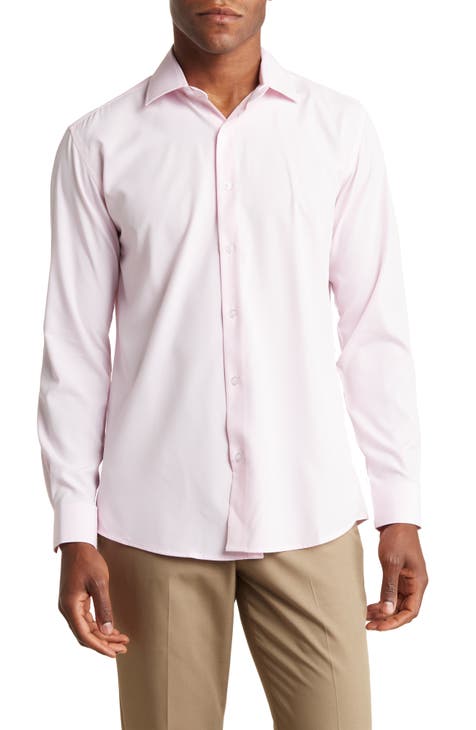 Men s Pink Performance Dress Shirts Moisture Wicking Wrinkle Free Nordstrom Rack