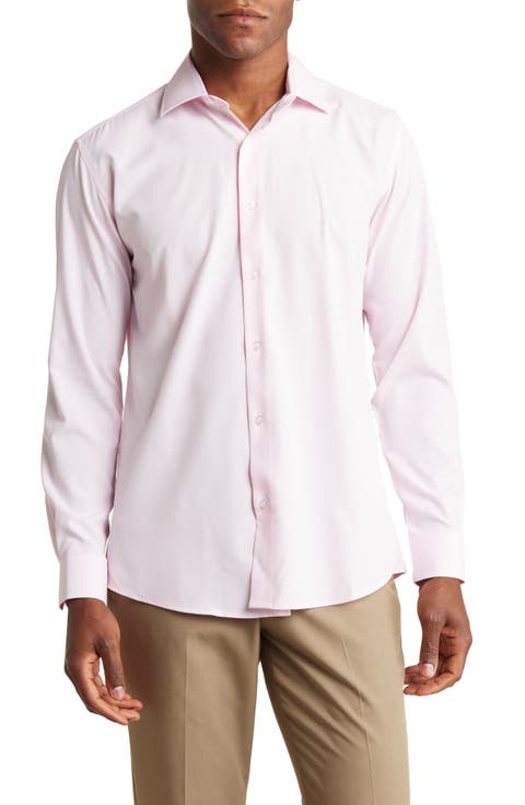 Slim Fit Solid Wrinkle Resistant Performance Stretch Button-Up Shirt