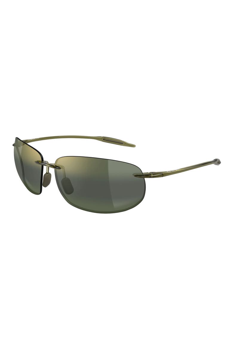 64mm Oversize PolarizedPlus2® Rectangular Sunglasses, Alternate, color, GREEN