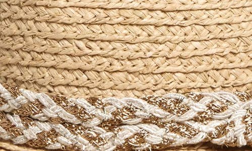 Lele Sadoughi Straw Hat With Braided Rope Band In Natural