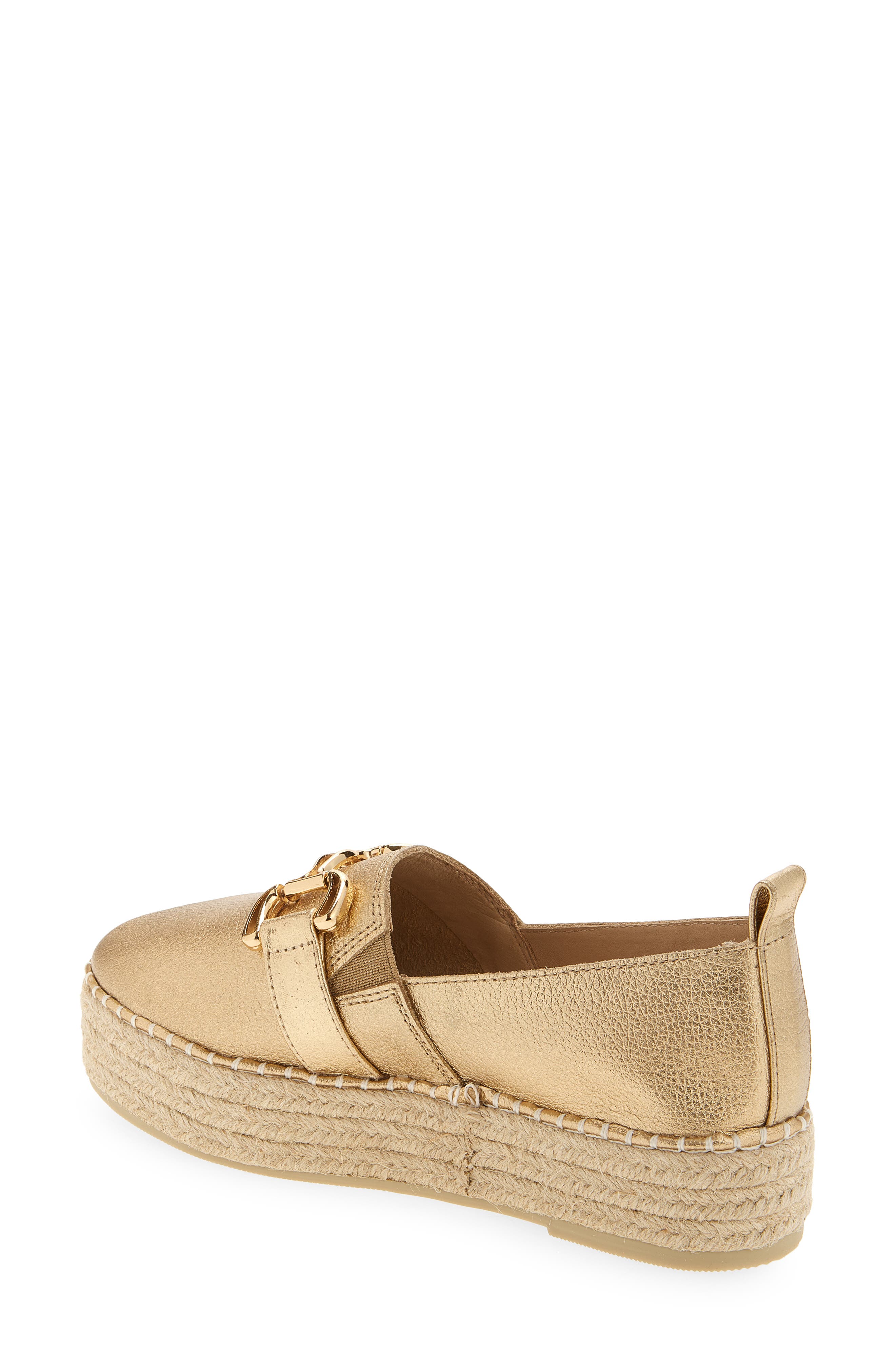 Nabi Platform Espadrille, Alternate, color, GOLD LEATHER