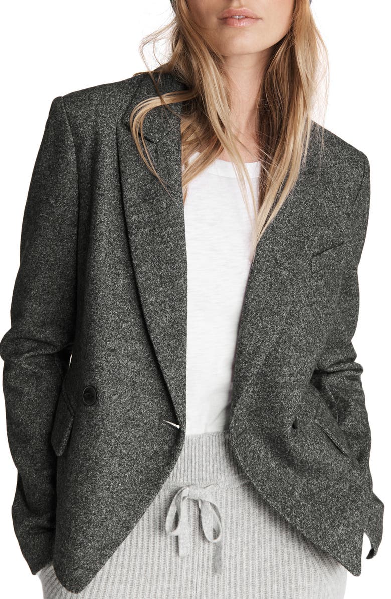 rag & bone Fletcher Crop Wool Blazer, Main, color,