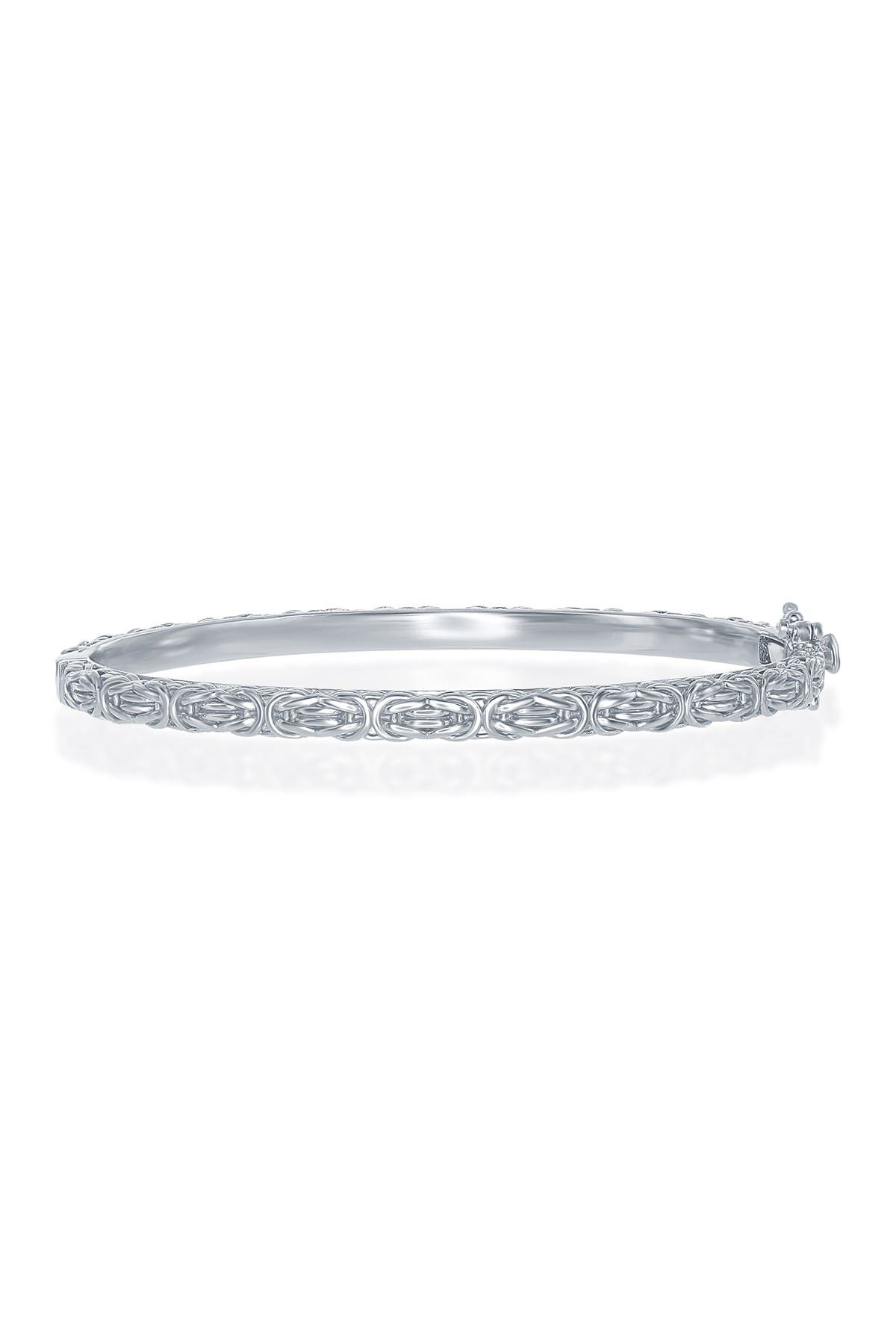 SIMONA Sterling Silver Byzantine Design Bangle