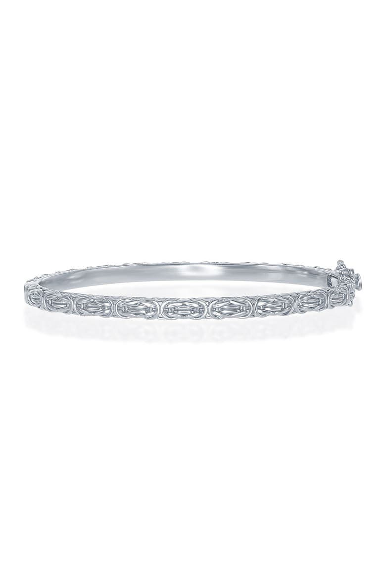 Sterling Silver Byzantine Design Bangle, Main, color, SILVER