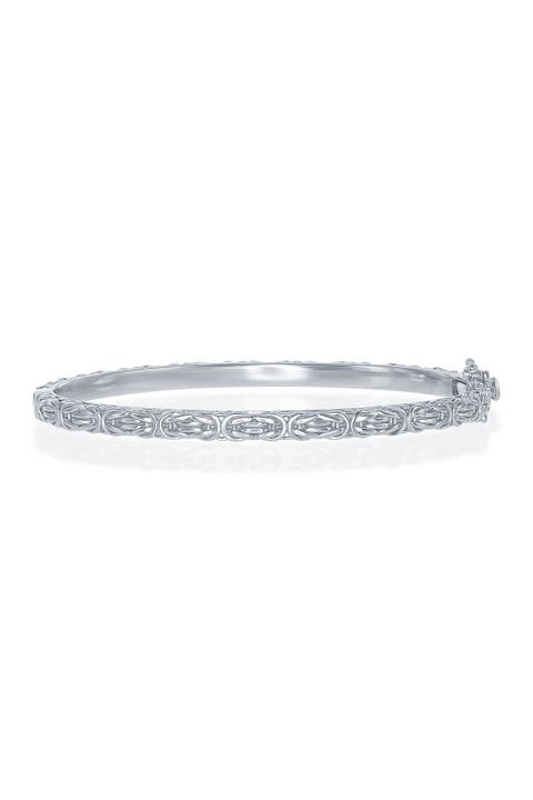 Sterling Silver Byzantine Design Bangle