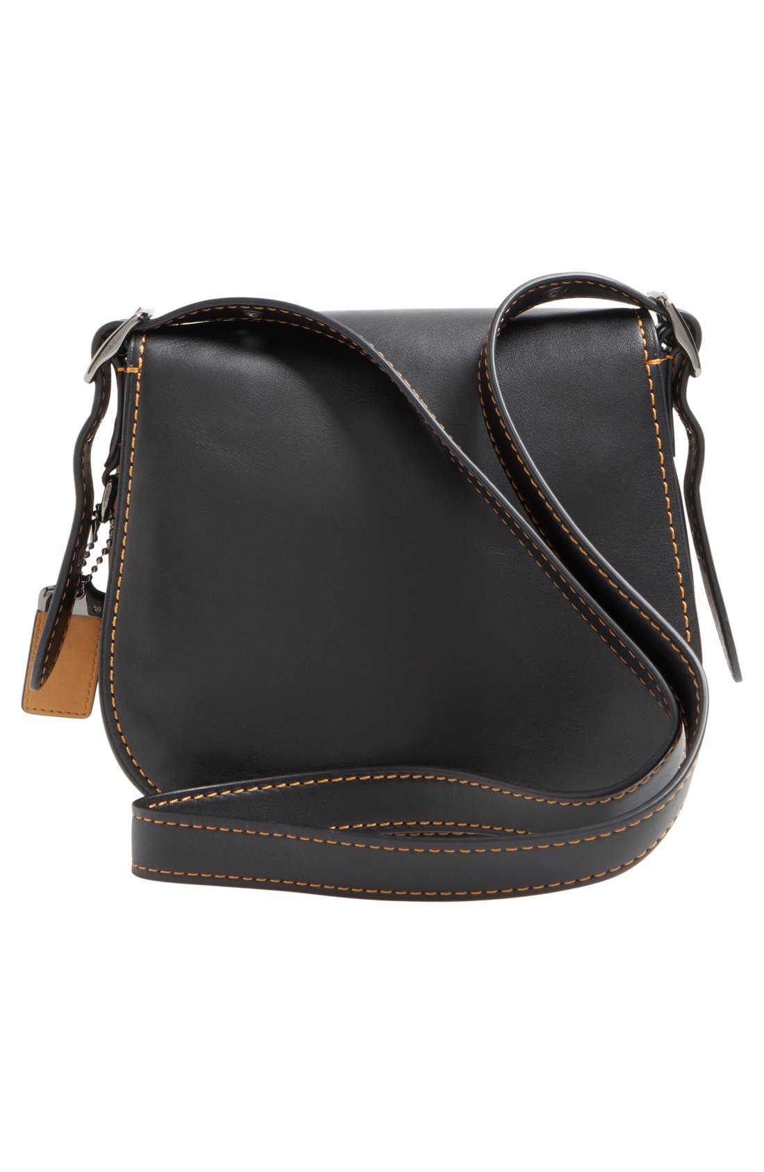 1941 '23' Leather Saddle Bag, Alternate, color, BLACK