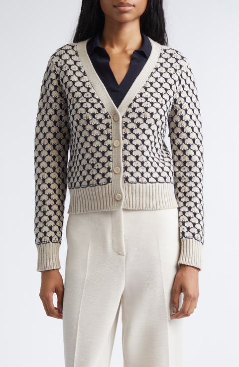 Mastro Crystal Embellished Wool Blend Cardigan