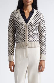 Max Mara Mastro Crystal Embellished Wool Blend Cardigan