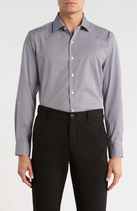 Slim Fit Check Print Dress Shirt