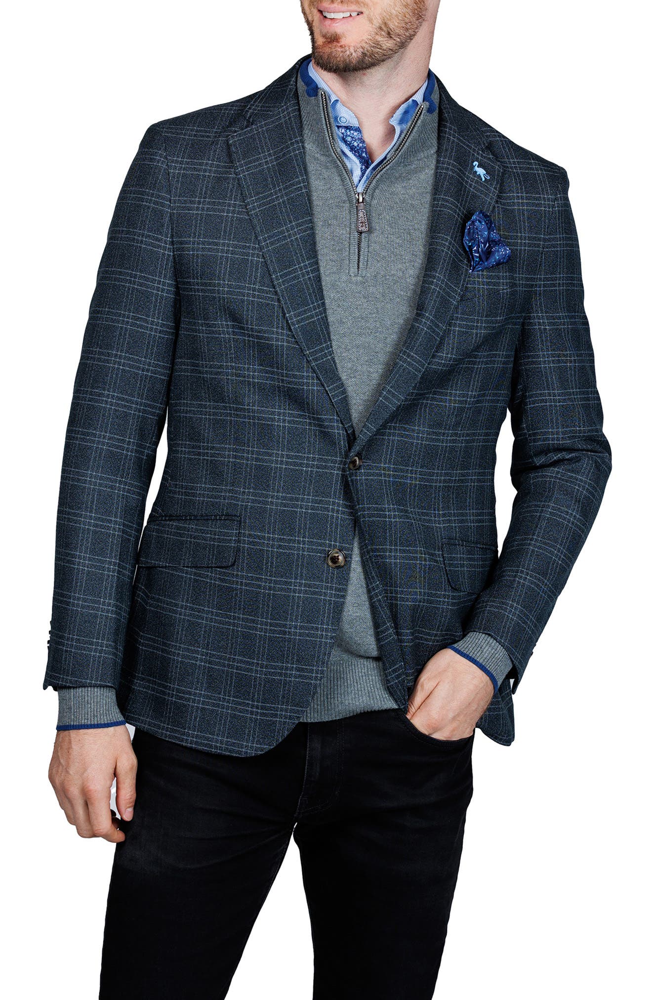 TailorByrd Modern Fit Glen Plaid Mèlange Sport Coat