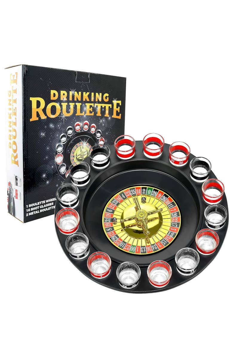 Fairly Odd Novelties Shot Glass Roulette, Drinking Casino Party Game Set, Main, color, Multicolored