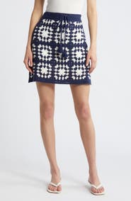 FRAME Tassel Crochet Miniskirt