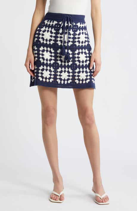FRAME Tassel Crochet Miniskirt
