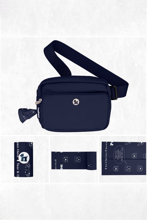 Puppington 3-in-1 Dog Walking Bag With Poop Bags In Navy Blue