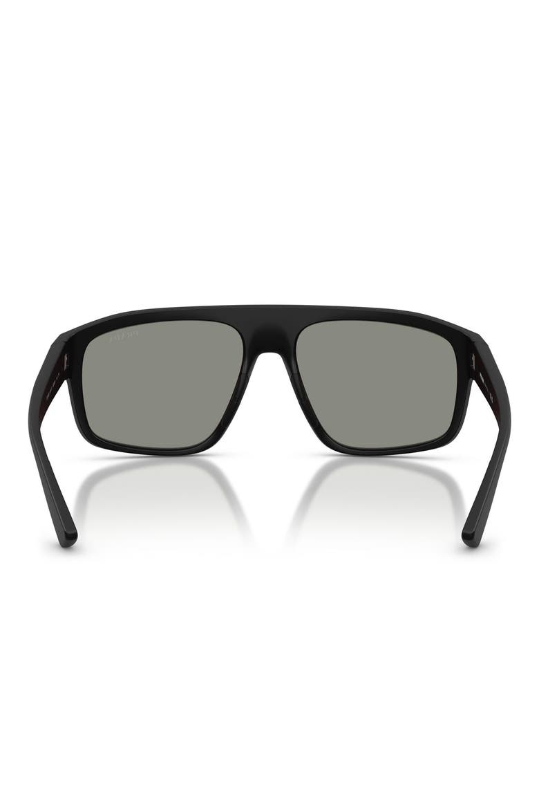 59mm Shield Sunglasses, Alternate, color, MATTE BLACK / GREY BLUE/ RED