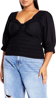 City Chic Alejandra Smocked Crop Top