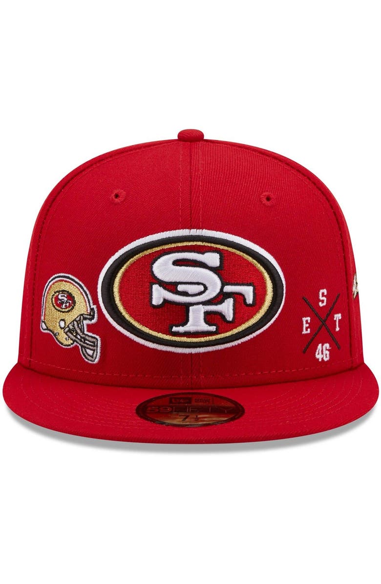 New Era Men's New Era Scarlet San Francisco 49ers Multi 59FIFTY Fitted Hat, Alternate, color,