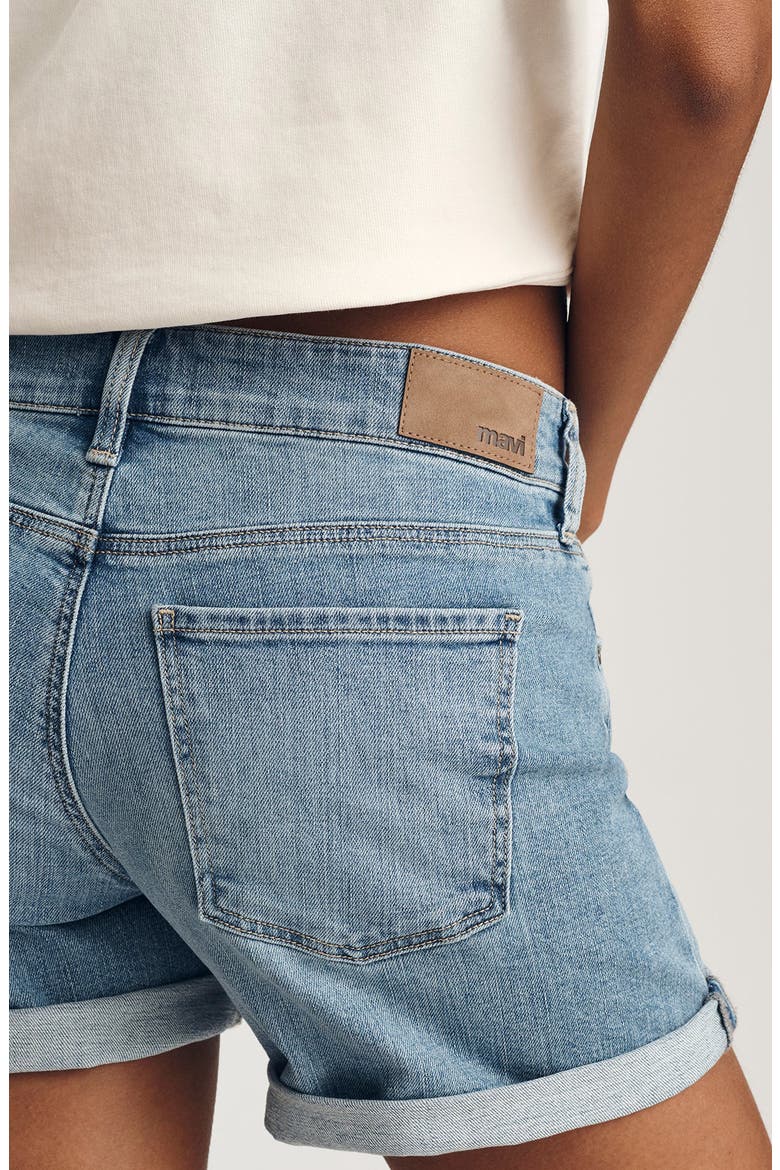 Julia Cuffed Denim Shorts, Alternate, color, LIGHT BRUSHED FLEX BLUE