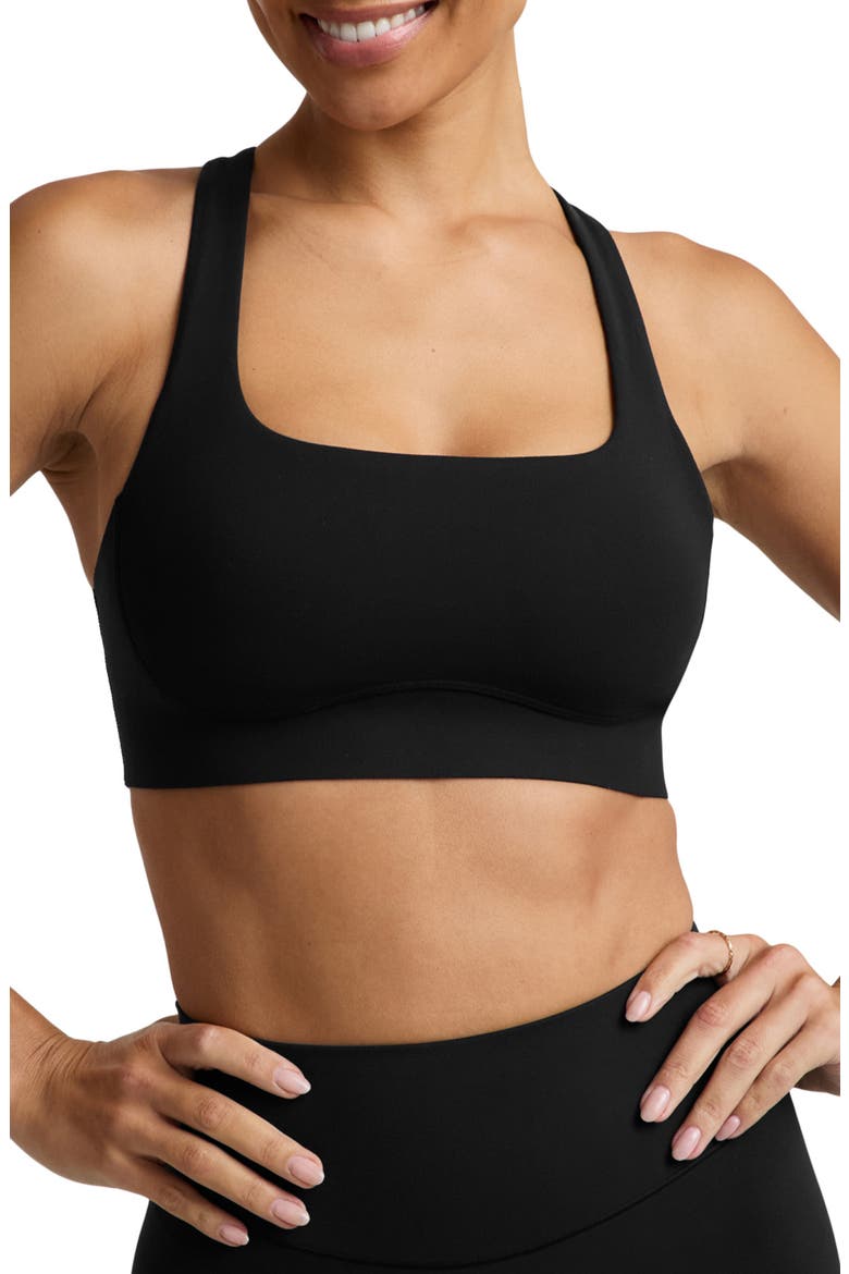 GlowZone Medium Impact Bra, Main, color, PITCH BLACK