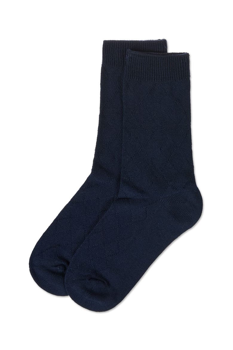All Over Argyle Crew Socks, Alternate, color, Navy