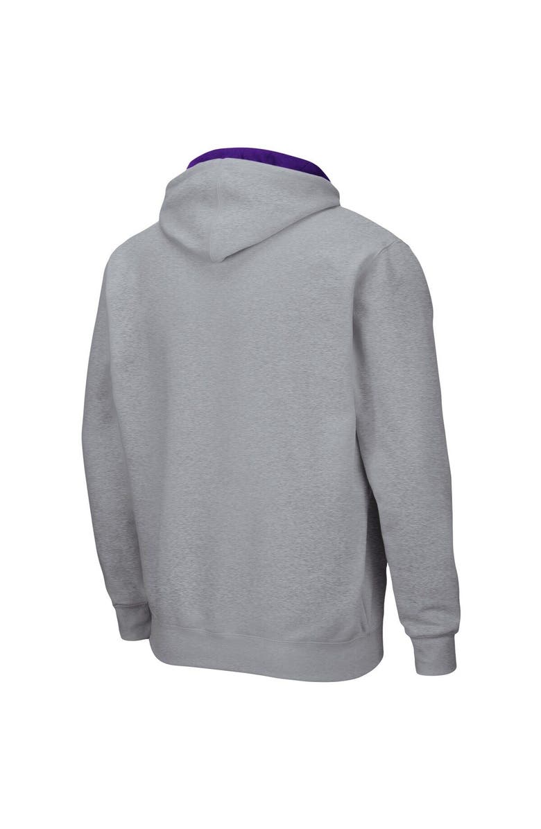 COLOSSEUM Men's Colosseum Heathered Gray TCU Horned Frogs Arch & Logo 3.0 Full-Zip Hoodie, Alternate, color, Heather Gray