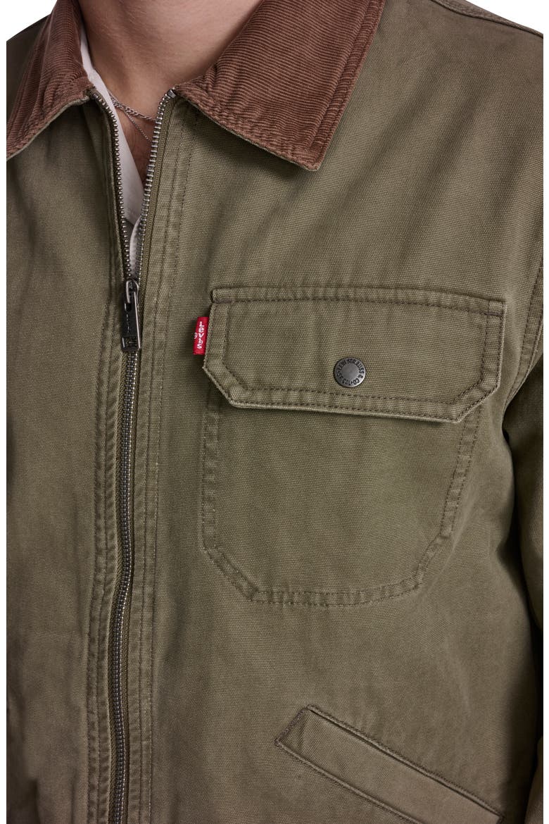 Lightweight Cotton Twill Utility Jacket, Alternate, color, OLIVE TREE