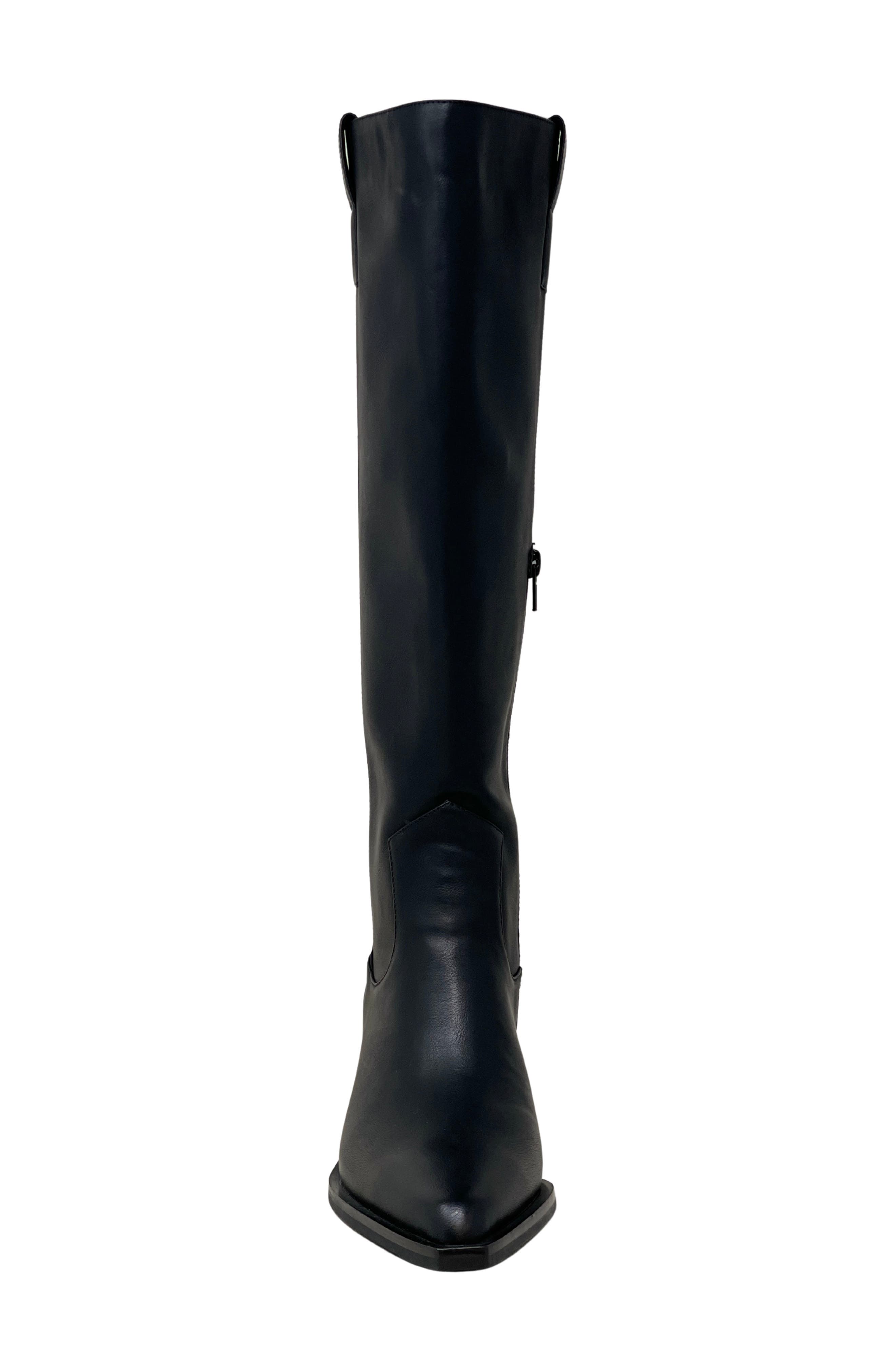 SHUSHOP Vienna Knee High Western Boot, Alternate, color, Black